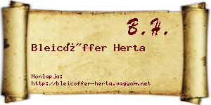 Bleicöffer Herta névjegykártya